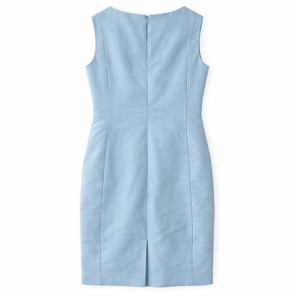 Talbots Irish Linen Sheath Dress Blue Womens Size 10 Classic Quiet Luxury - Picture 4 of 12